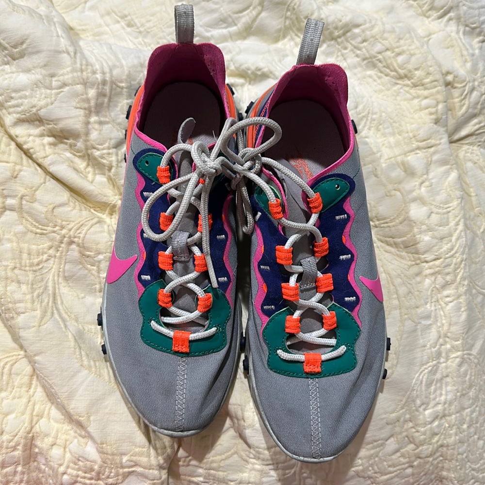 Nike 2019 Wmns React Element 55 'Wolf Grey Fuchsia